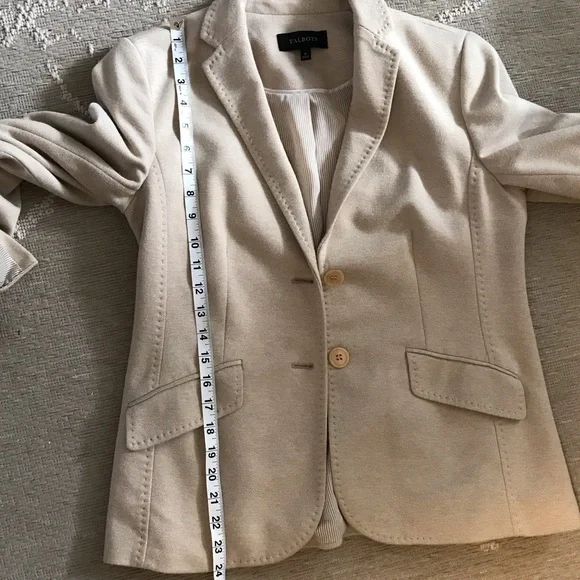 Classic Talbots Beige Women's Blazer size 6 Summer Wardrobe Capsule, Timeless - Picture 11 of 11